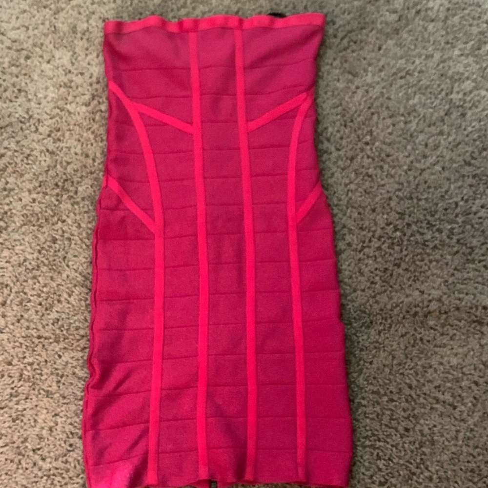 Hot Pink Strapless Dress